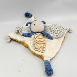 Doudou et compagnie plat insecte abeille bleu blanc jaune bio