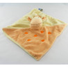 Doudou plat Girafe orange jaune MOTS D'ENFANTS