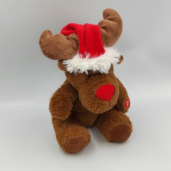 DOUDOU CERF RENNE MARRON ÉCHARPE ROUGE
