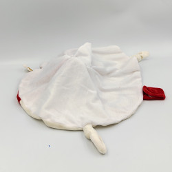 Doudou plat rond biscuit rouge blanc marron RODA