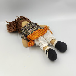 Poupée Tissu marron orange gris Halloween citrouille MY DOLL