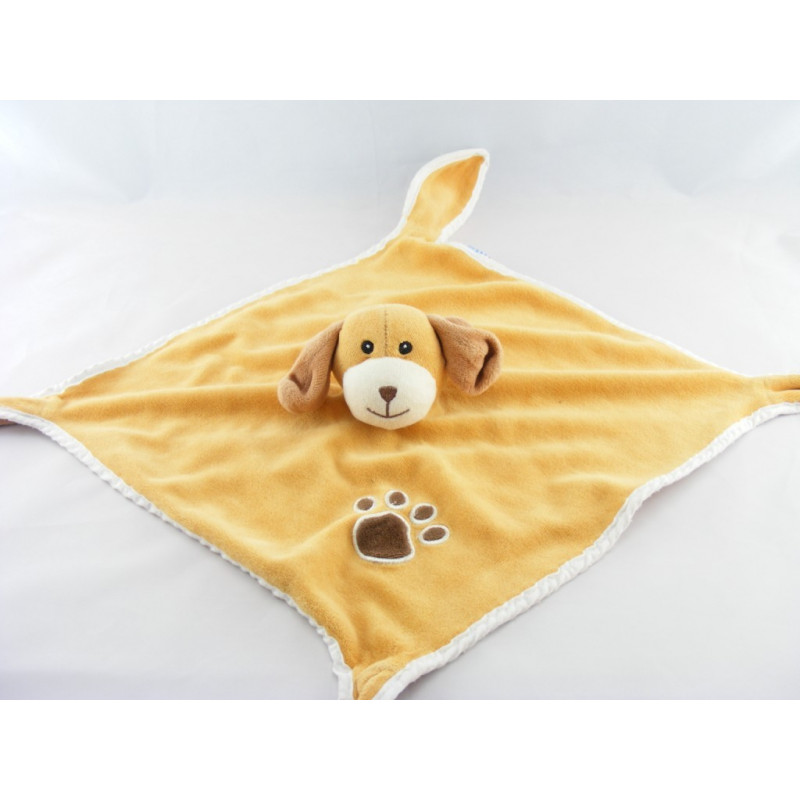 Doudou plat chien marron pattes empreintes GIPSY