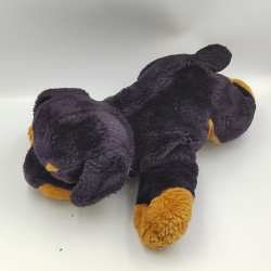 Peluche chien marron noir