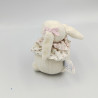 Doudou boule lapin blanc rose fleurs  JACADI LOT DE 2