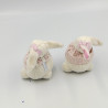 Doudou boule lapin blanc rose fleurs JACADI