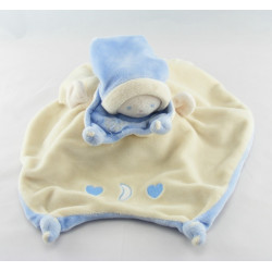 Doudou plat reversible fille lutin bleu trouve moi cache toi NOUNOURS