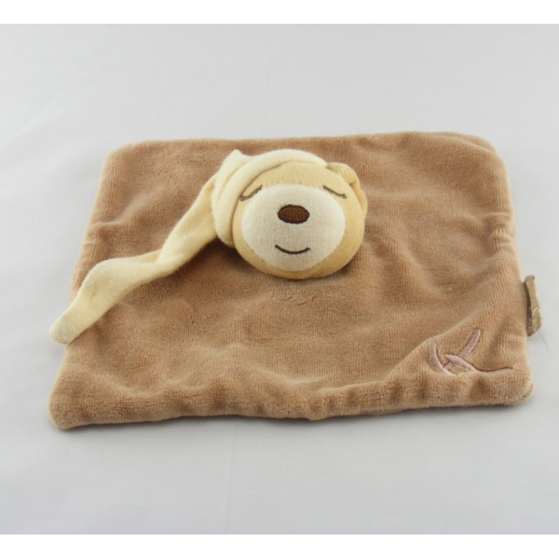 Doudou plat noeuds ours endormi vichy bleu Kaloo X2