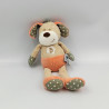 Doudou chien beige gris orange CP INTERNATIONAL