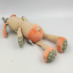 Doudou chien beige gris orange CP INTERNATIONAL