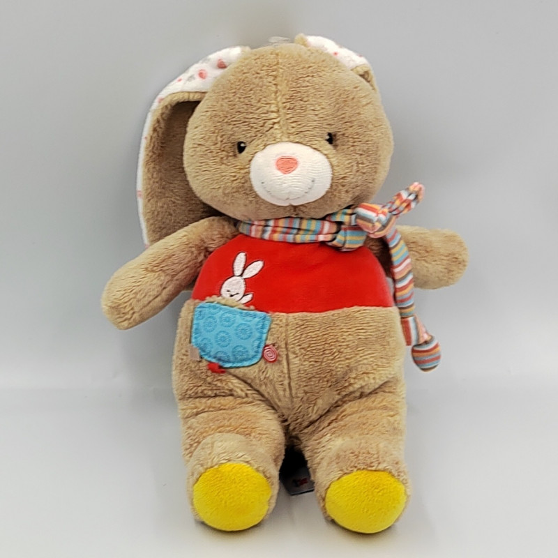Doudou lapin beige jaune bleu rouge SIMBA TOYS NICOTOY