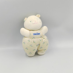 Doudou chat blanc jaune coeurs PRENATAL