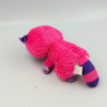 Doudou peluche raton laveur rose violet Roxie gros yeux brillant TY
