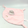Doudou plat chat rose fleurs arc en ciel GIPSY