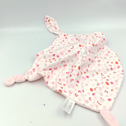 Doudou plat chat rose fleurs arc en ciel GIPSY