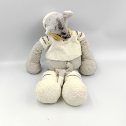 Doudou zèbre gris blanc foulard jaune NICOTOY