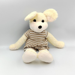 Doudou peluche souris écru rayé beige NOUNOURS