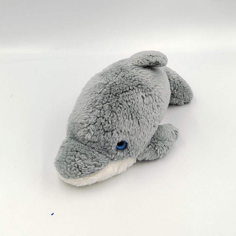Peluche dauphin gris blanc