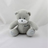 Doudou ours gris blanc rayé Musti Mustela