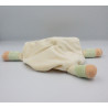 Doudou plat rond ecru orange vert cheval ane KIMBALOO