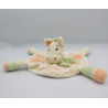 Doudou plat rond ecru orange vert cheval ane KIMBALOO