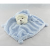 Doudou plat ours bleu rayé poche CMP