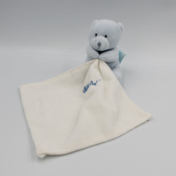 Doudou plat ours bleu ciel avec mouchoir Baby nat