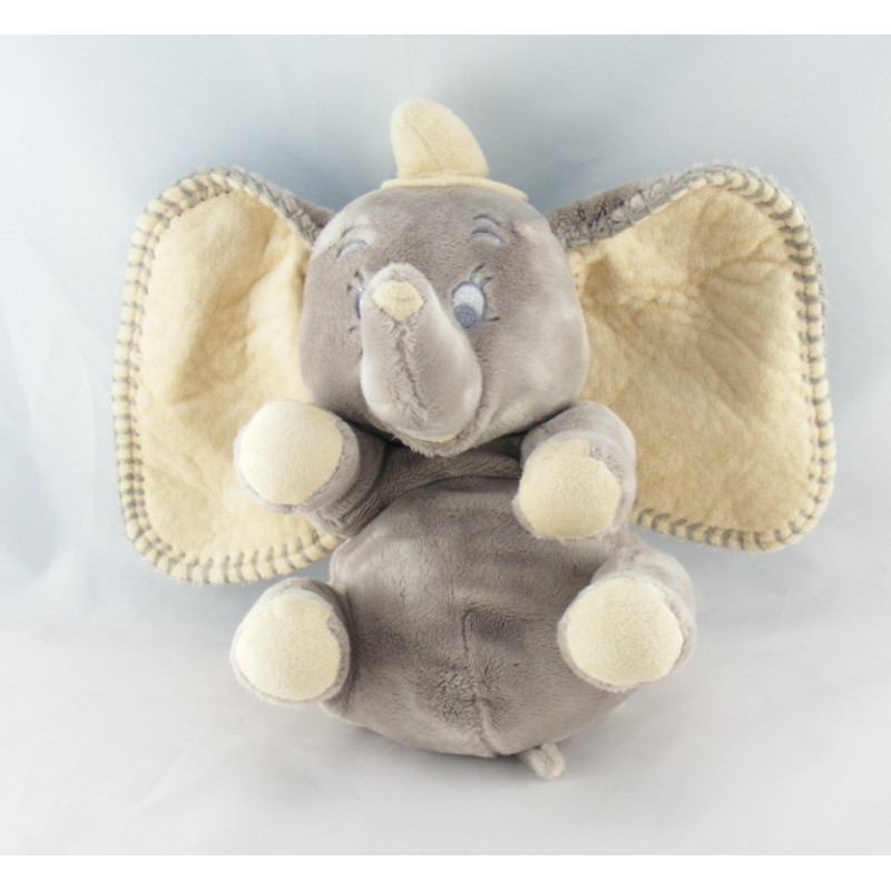 Doudou plat éléphant gris Dumbo mouchoir couverture NICOTOY
