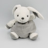 Doudou lapin blanc gris étoiles OBAIBI