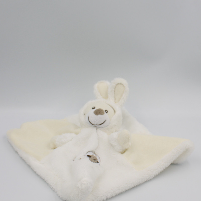 Doudou plat ours déguisé en lapin blanc écru SIMBA TOYS