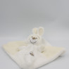 Doudou plat ours déguisé en lapin blanc écru SIMBA TOYS