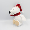 Doudou ours blanc bonnet de Noël KINDER