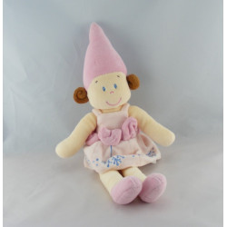 Doudou plat étoile rose lutin fée NICOTOY