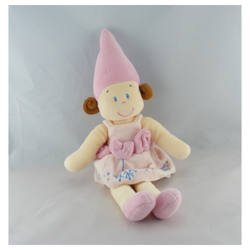 Doudou plat étoile rose lutin fée NICOTOY