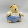 Doudou boule ours bleu blanc jaune NOUKIE'S