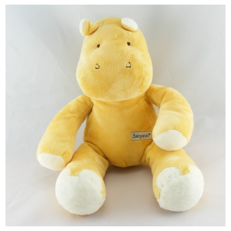 Doudou musical hippopotame jaune BABYSUN