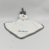 Doudou plat lapin blanc gris NUTRIBEN