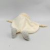 Doudou plat ours jaune blanc gris rayé TOM & KIDDY TOMKIDS