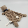 Doudou plat ours marron blanc bleu rayé H&M
