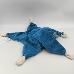 Doudou plat éléphant gris bleu vert BEAUTY BABY