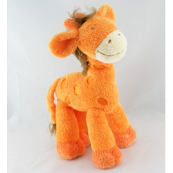 Doudou Girafe orange jaune bleu NICOTOY