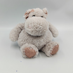 Doudou hippopotame gris rose HISTOIRE D'OURS