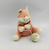 Doudou musical renard orange foulard vert NOUKIE'S