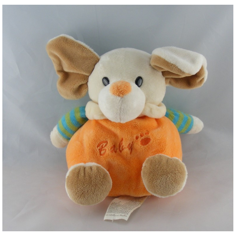 Doudou plat éponge souris bleu AUCHAN