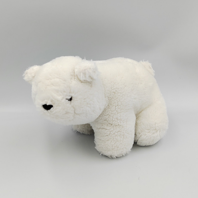 Doudou peluche ours polaire blanc