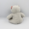 Doudou ours gris rose fleurs Musti Mustela