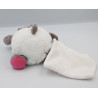 Doudou Hippopotame marron blanc rose Zoé mouchoir BABY NAT