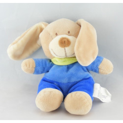 Doudou plat Chien lapin bleu vert  Nicotoy 