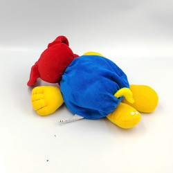 Doudou chien rouge bleu jaune BUATHIER JOSEPH
