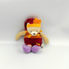 Doudou ours arlequin rouge orange BABY NAT