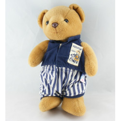 Doudou ours bleu marine Je Jardine SUCRE D'ORGE